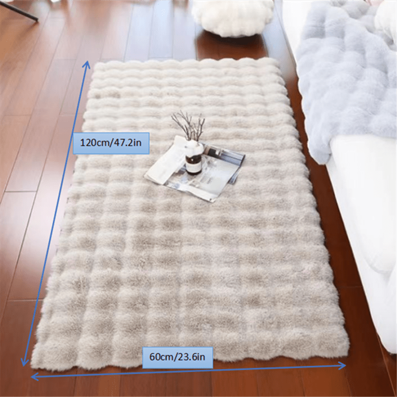 1pc Bubble Velvet Soft Shag Rug - Ultra-Soft Luxury Area Rug for Girls Bedrooms & Living Rooms - Non-Slip, Machine Washable, Colorful Decorative Blanket for Cozy Home Decor, Sofa Mat Lootquake LLC