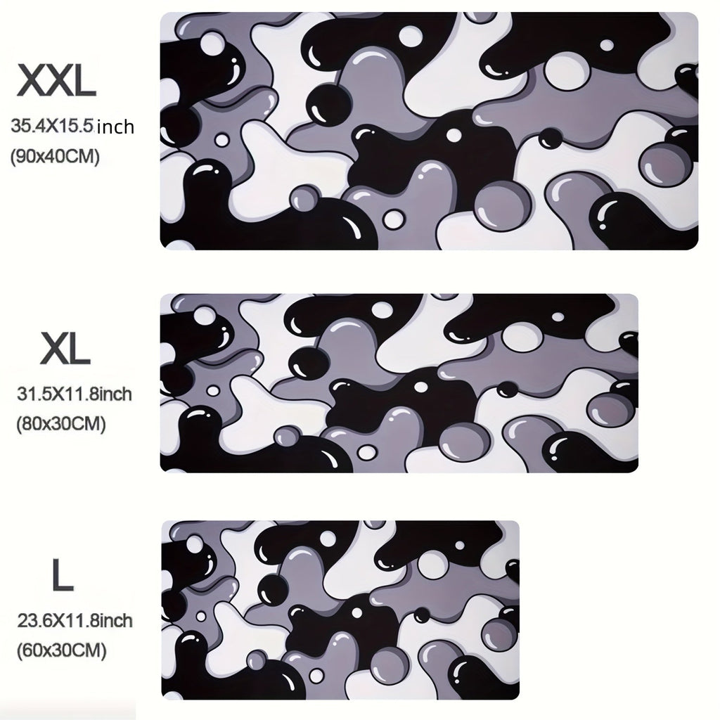 Professional Craftsman Gaming Mouse Pad - Large, Extra-Large, XXL Black & White Camouflage Design, Stain-Resistant & Non-Slip Rubber Base with Durable, Odor-Free Surface - Ideal for Gamers, Mouse Pad Gaming Lootquake LLC
