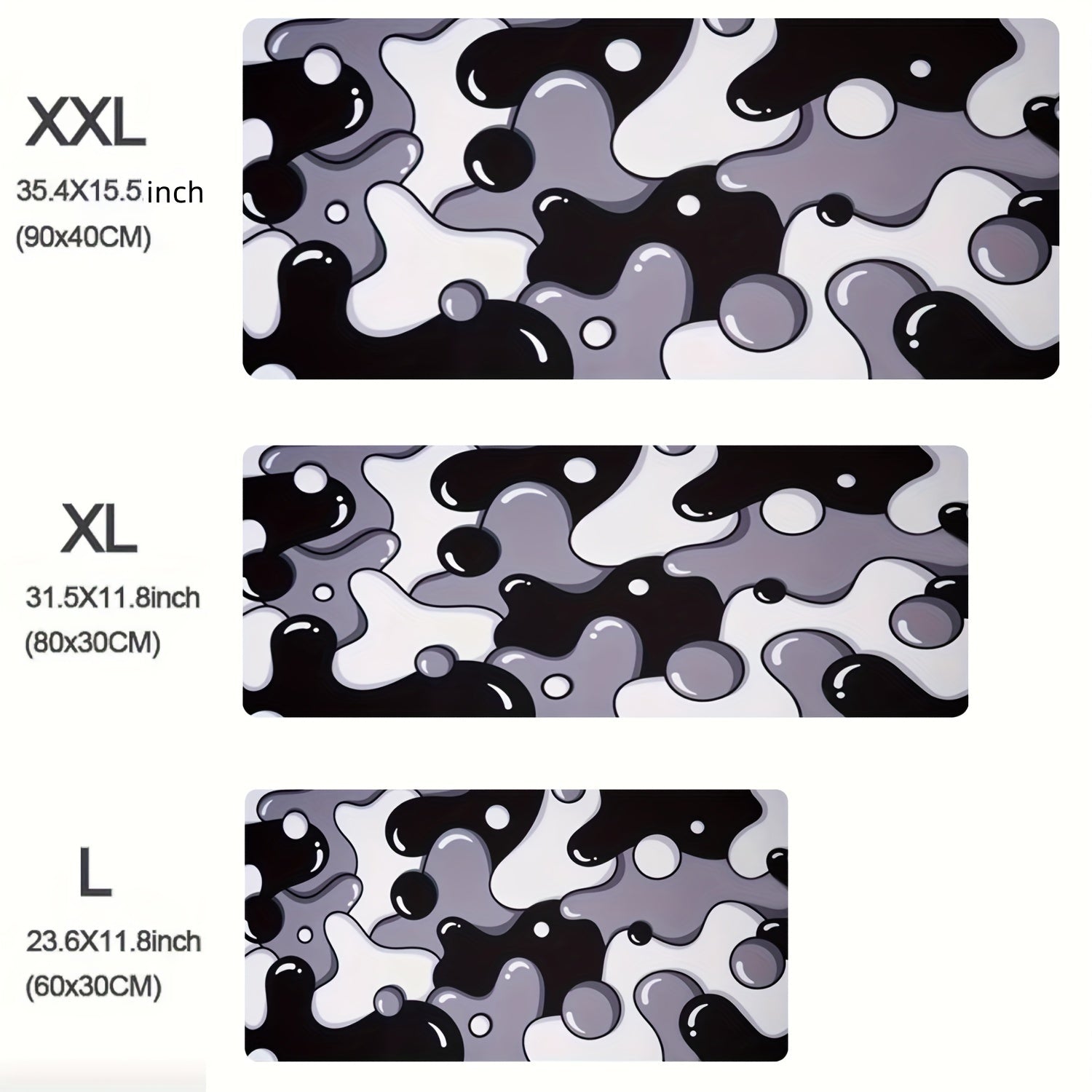 Professional Craftsman Gaming Mouse Pad - Large, Extra-Large, XXL Black & White Camouflage Design, Stain-Resistant & Non-Slip Rubber Base with Durable, Odor-Free Surface - Ideal for Gamers, Mouse Pad Gaming Lootquake LLC