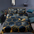Digital Printing Geometric Quilt Cover Digital Printing Three-piece Set Pi-Mart