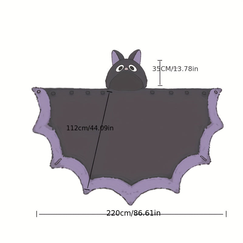 Cozy Bat-Themed Hooded Wearable Blanket with Detachable Nose - Soft Flannel, Machine Washable for Autumn & Winter Lootquake LLC