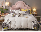 Coral Velvet Padded Warm Duvet Cover Princess Wind Bed Skirt Pi-Mart