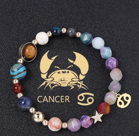 Twelve Constellation Constellation Bracelet Natural Stone Cut Color