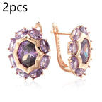 Gulkina Purple Gold Ring Earrings Necklace Amethyst Ornament Suit Pi-Mart