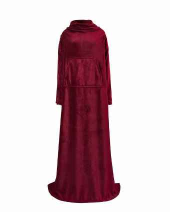 Warm Blanket Long Coral Fleece Blanket With Sleeves Coral Fleece Pocket Blanket  Winter Wash Flannel Blankets Pi-Mart