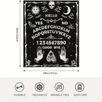 1pc Goth Blanket Funny Scary Skull Sun Moon Witch Black Throw Blanket For Adults Gothic Halloween Bedding Decor Gifts Soft Fluffy Flannel Blanket Throw Blanket Soft Blanket For Sofa Couch Office Bed Camping Travelling