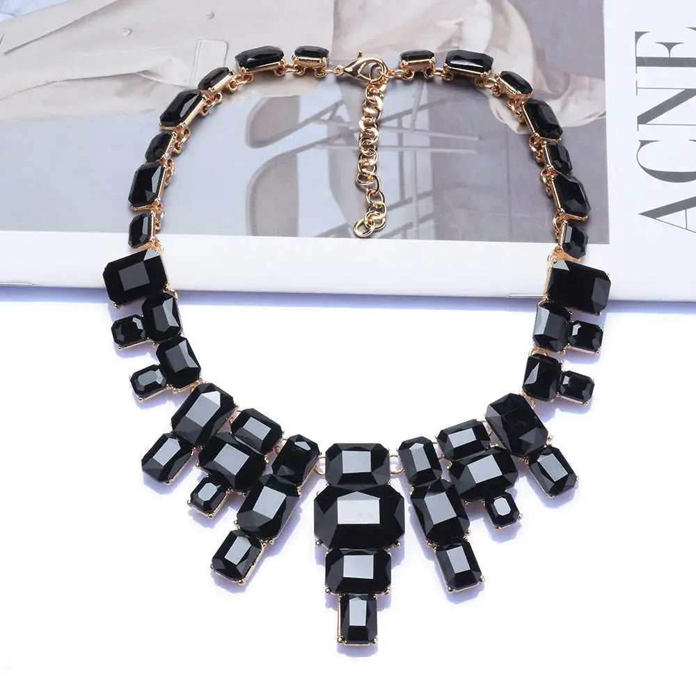 Luxurious Exaggerating Geometric Big Gem Necklace Lootquake LLC