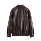Fashion American Style Motorcycle Clothing Vintage Loose Lapels Zipper Bomber Jacket