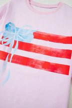 White Flag Bow Graphic Crewneck Tee