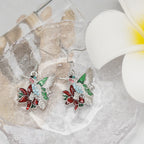 Colorful Hummingbird Full Diamond Pendant Earrings Pi-Mart