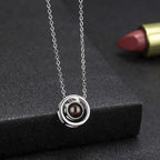S925 Silver Necklace Female Language Projection