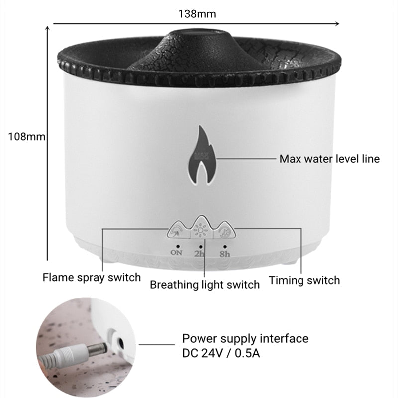 Flame Lamp Volcano Humidifier - SJB-DIAMOND ELITES
