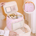 Multifunctional cosmetic bag, partition storage cosmetic bag, storage bag, travel portable toilet bag, makeup bag with compartments, - SJB-DIAMOND ELITES