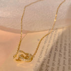 Gold Heart Shaped Opal Necklace Pi-Mart