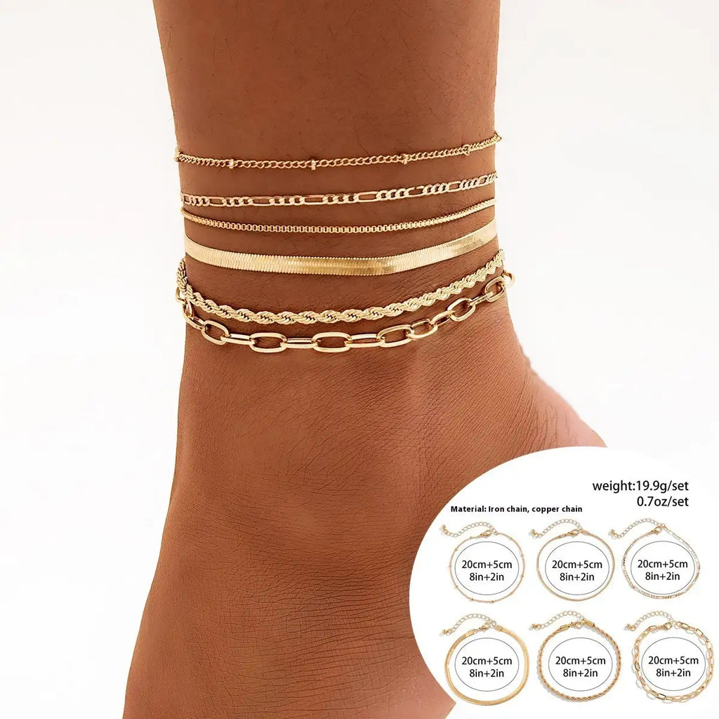 Sweet Cool Leisure Rhinestone Beach Anklet Foot Ornaments