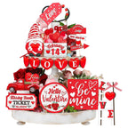 Wooden Decorative Tray Ornament For Human Day Party Pi-Mart