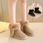 Snow Boots For Women Students Winter Warm Slip On Fluffy Platform Comfy Fleece Ankle Boots Non-slip Plush Cotton Shoes Pi-Mart