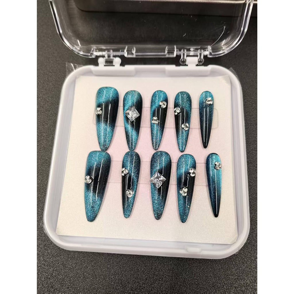 1051- Handmade press on nails fake nails removable Handmade Drawing Nails