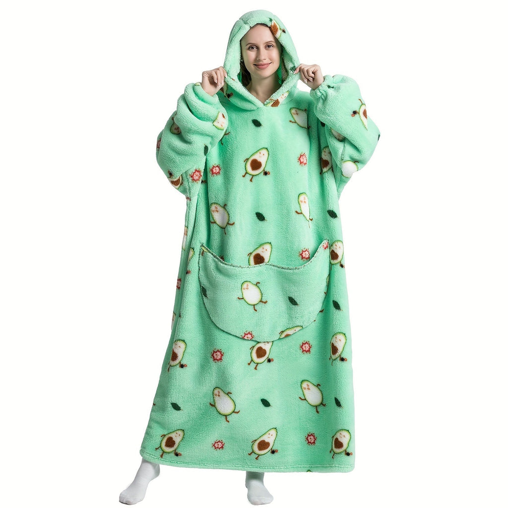 1pc Extra Long Wearable Blanket Hoodie With Sleeves - Ultra Soft, Super Warm, and Cozy Fleece Oversized Hoodie Blanket with Giant Pocket for Snuggling Up - Perfect Gift for Women, Men, and Mom Lootquake LLC