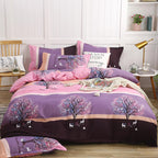Simple Cotton Sanding Four-piece Set Thickening Small Bed Quilt Cover Pi-Mart