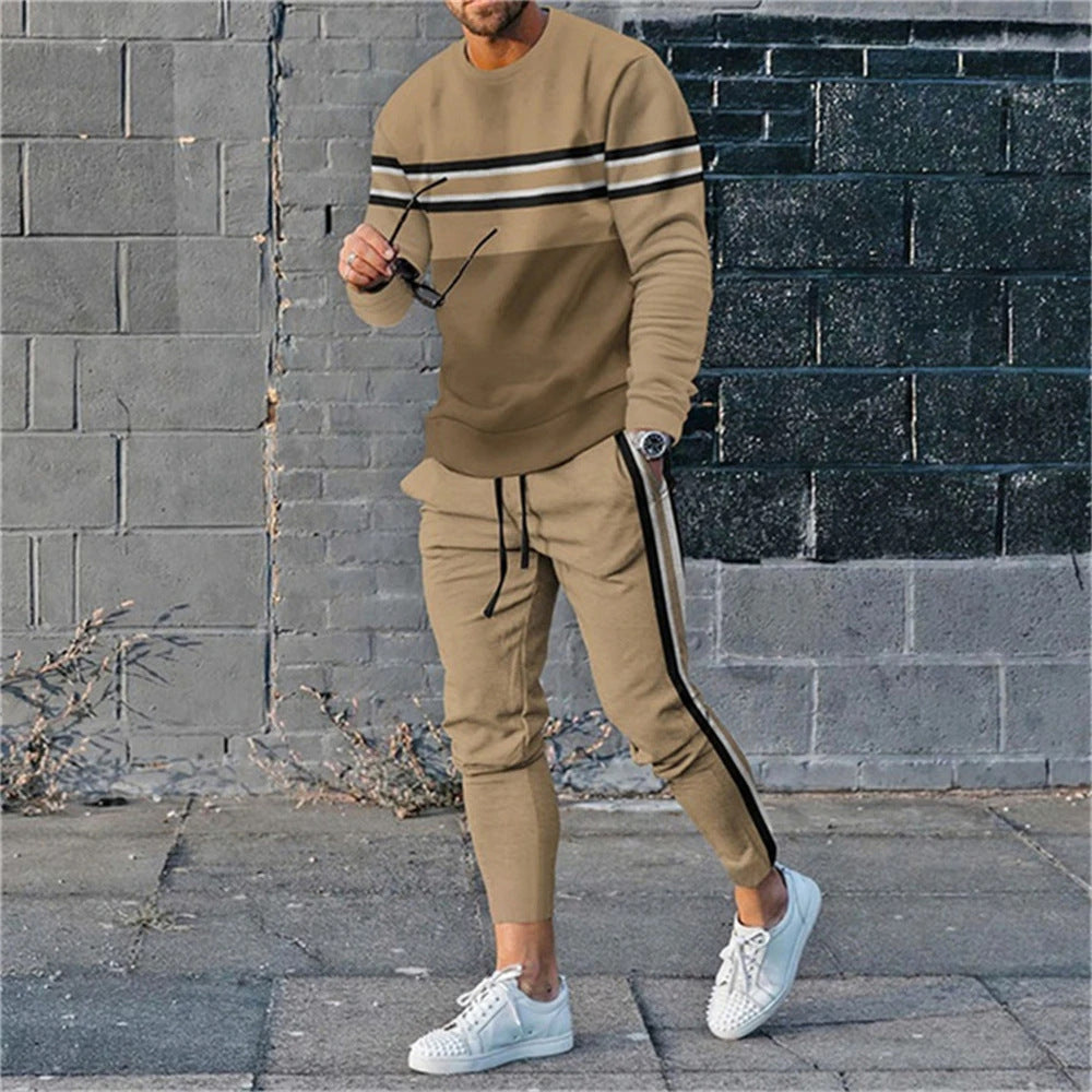 Men's 3D Digital Printing Loose Casual Long Sleeves Trousers Suit Lootquake LLC