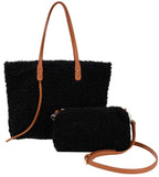 Lamb Plush Top Handle Tote bag Women Fake Fur Shoulder Bag Fluffy Bag Fuzzy Bag SHOMICOBOUTIQUE