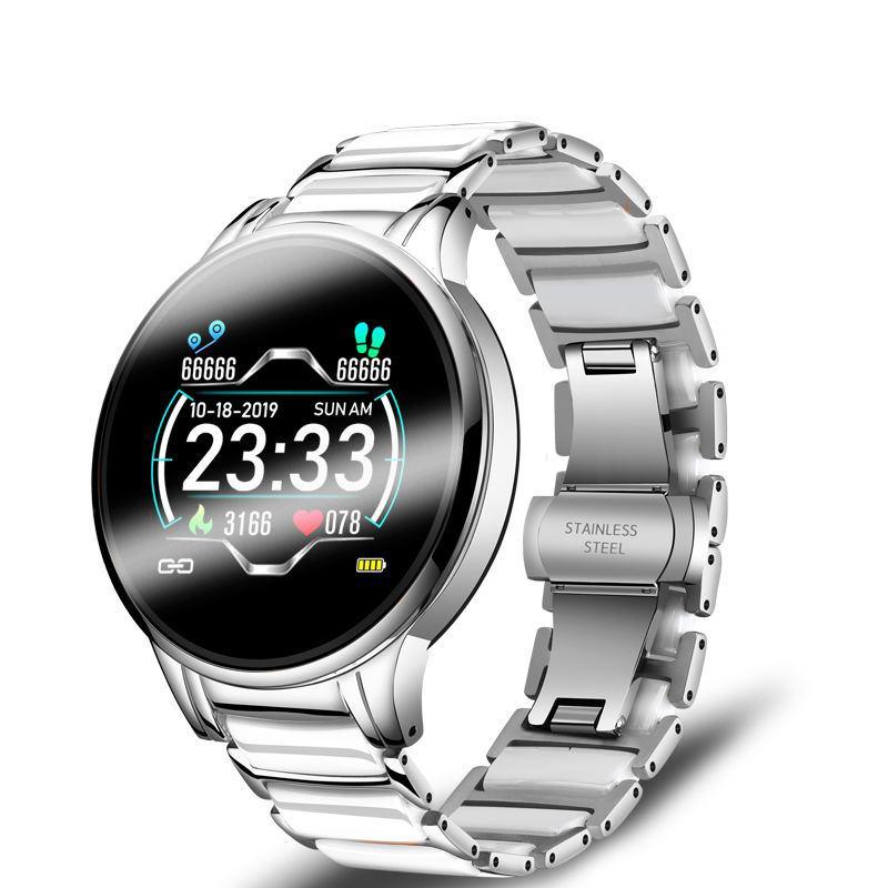New Ceramic Smart Sport Fitness Watch For Women With Heart Rate Blood Pressure Monitor For Android and  IOS Sistems Sport Multifunctional Steel Belt Smartwatch - SJB-DIAMOND ELITES