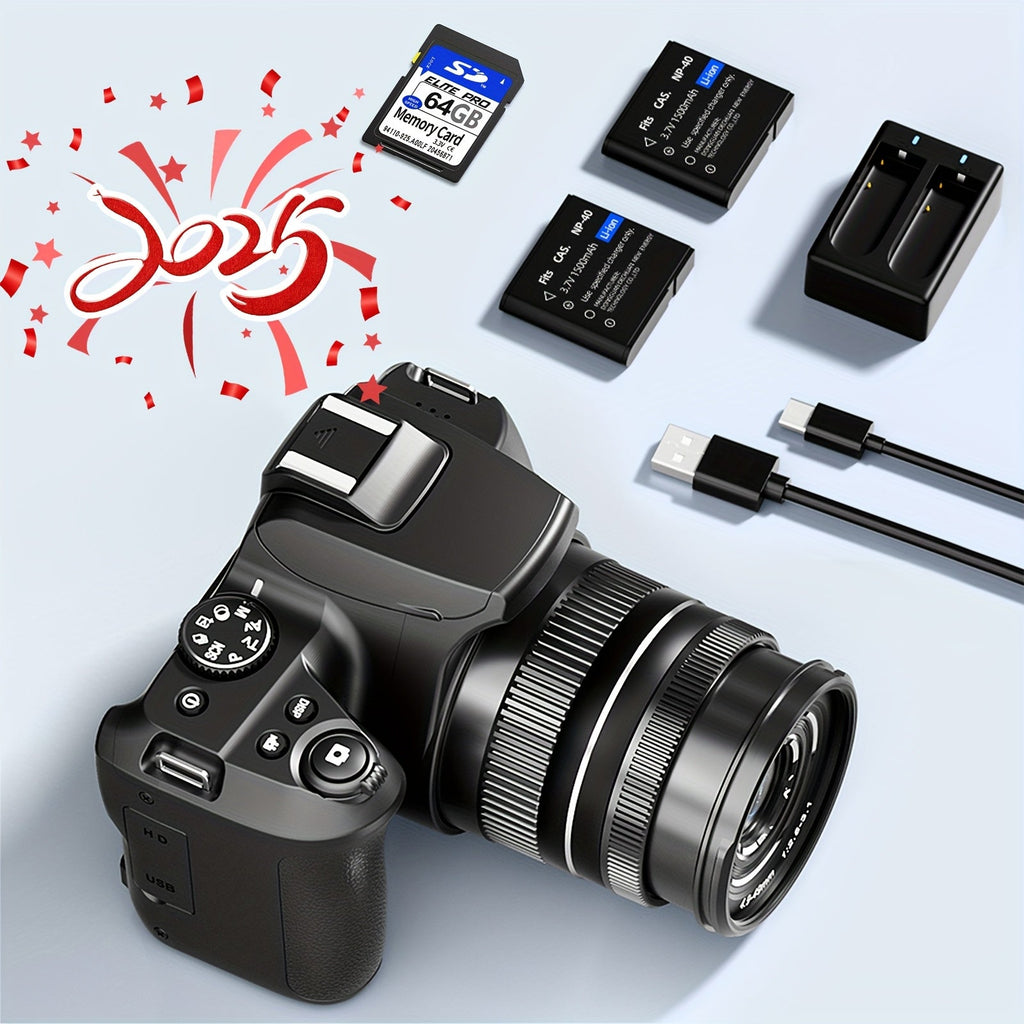 KOMERY W2 Digital Camera, Featuring A 64MP Camera with 10x Optical Zoom And Autofocus, Suitable for Photography And Video, Ideal for YouTube 4K Video Blogging, Comes with Flash, WiFi Connectivity, 64GB SD Card, 2 Rechargeable Lootquake LLC