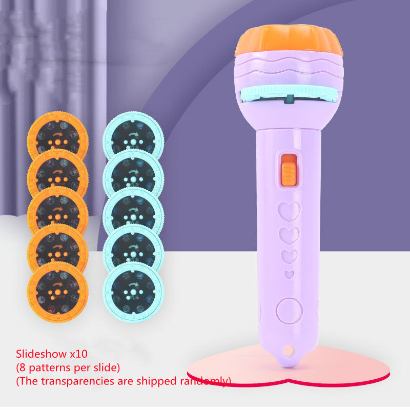 Cartoon Projection Flashlight 80 Patterns Creative Children Flashlight Toy Projector Baby Toys Bedtime Story Book Pi-Mart