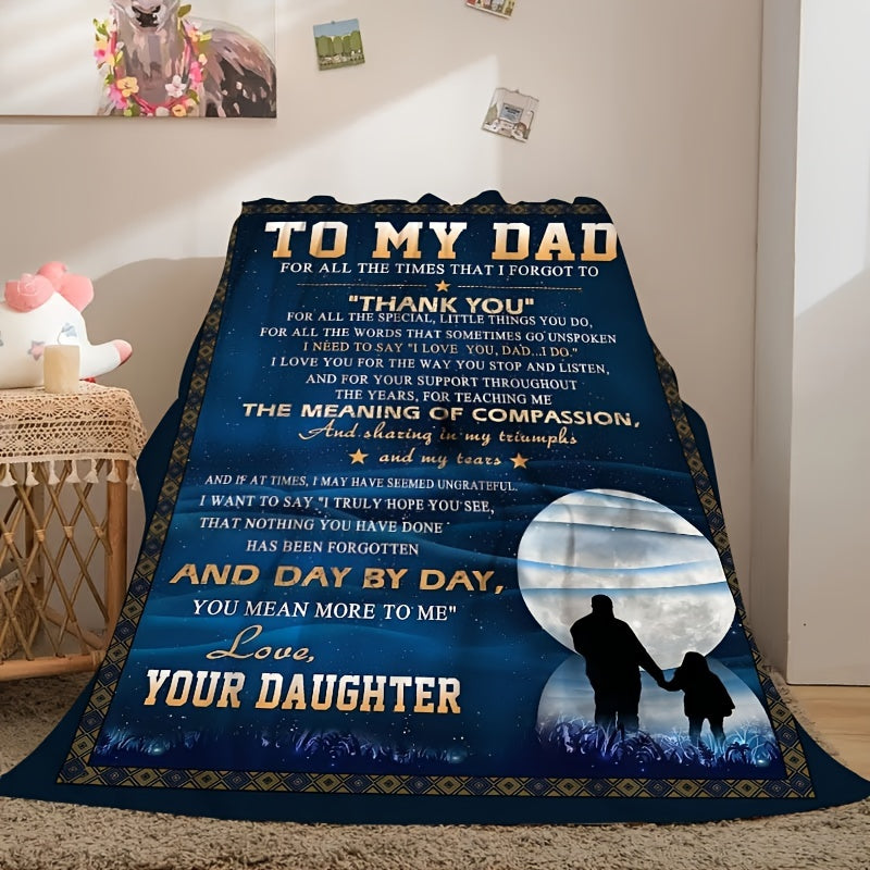 Cozy Fleece Blanket for Dad - Heartfelt Father's Day Gift, Soft Flannel Throw with Warmth for All Seasons, Perfect for Indoor and Outdoor Use Lootquake LLC