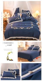 Three-piece Set On Single Bed With Wind Ruffled Duvet Cover Pi-Mart