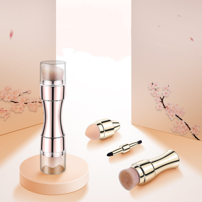 Retractable Metallic Four-in-one Multifunctional Makeup Brush Pi-Mart