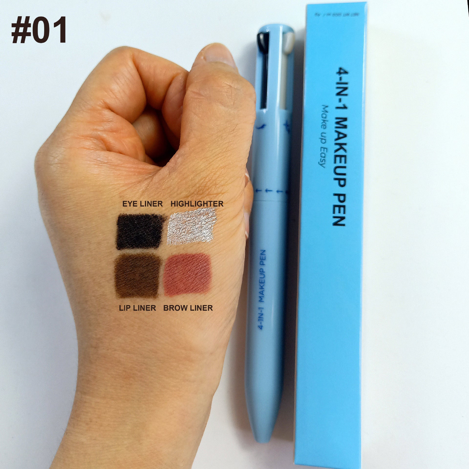 Four-in-one Cosmetic Brush Four-color Highlight Lip Liner Eyeliner Eyebrow Pencil Pi-Mart