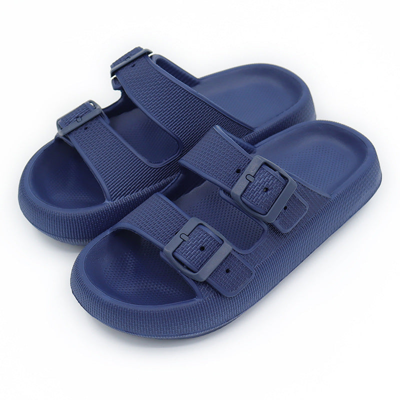 Platform Slippers Women's Summer Buckle Home Shoes Fashion Outdoor Wear Soft Bottom Sandals Pi-Mart