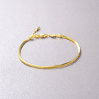 Simple Vintage Ins Folded Square Scaled Snake Bone Chain S925 Silver Plated 18k Gold Bracelet Female Pi-Mart