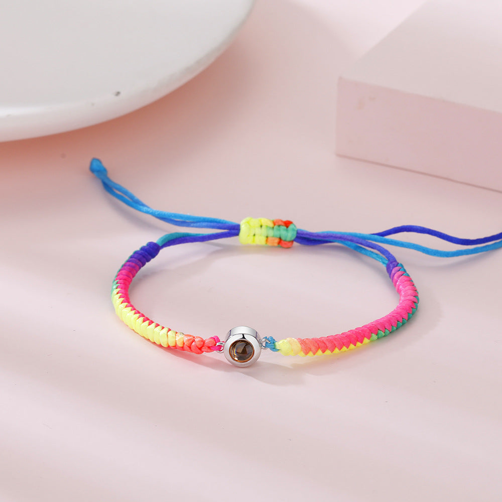 Personalized Photo Projection Bracelet 100 Languages I Love You Custom Photo Bracelets Custom Couple Jewelry Mother's Day Gift Greeting Cards Pi-Mart