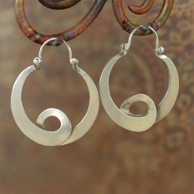 Simple Geometric Gypsy Curved Metal Ear Ring Pi-Mart