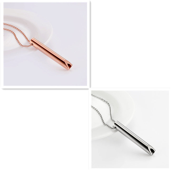 Breathing Necklace Adjustable Breathing Relieve Pressure Ornament Stainless Steel Decompression Jewelry Pi-Mart