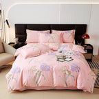 Cotton Plus Size Quilt Cover Sheet Set Of Four Pi-Mart