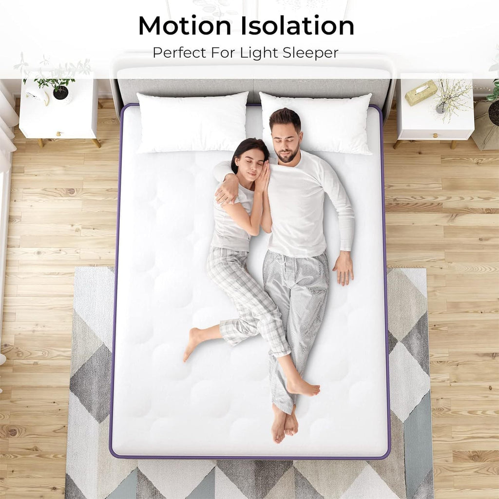 Spring-Loaded Hybrid Mattress 10 Inches helps relieve physical stress and promote deep sleep Pi-Mart