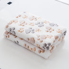Cozy Paw Print Pet Blanket - Luxurious Fluffy Coral Fleece, Ultra-Soft Thermal Dog Bed Mat for Indoor Nesting, Couch & Kennel - Ideal Pet Supplies with Adorable Design Lootquake LLC