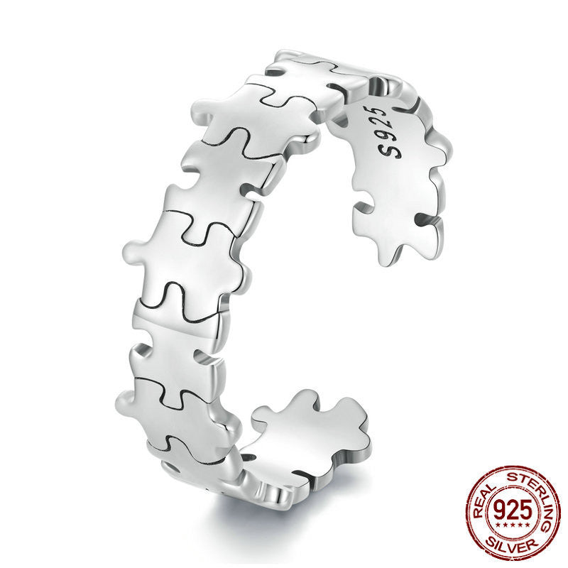 S925 Silver Puzzle Ring For Men And Women Fashion Commuter Style High Sense Pi-Mart