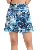 Women's Short Culottes Tennis Running Workout Two-layer High Top Sports Dress With Pockets Pi-Mart
