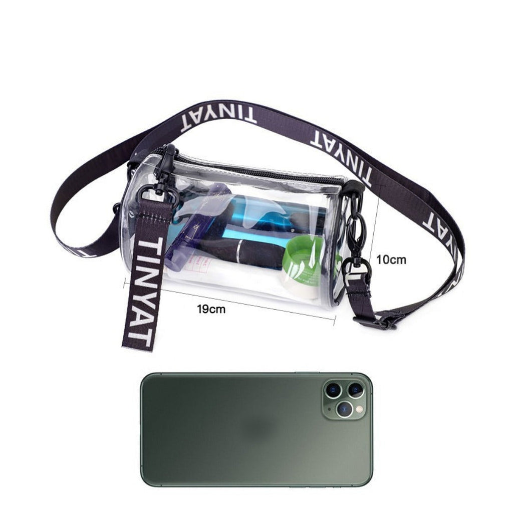 PVC waterproof drum crossbody bag, Transparent small crossbody bag, - SJB-DIAMOND ELITES