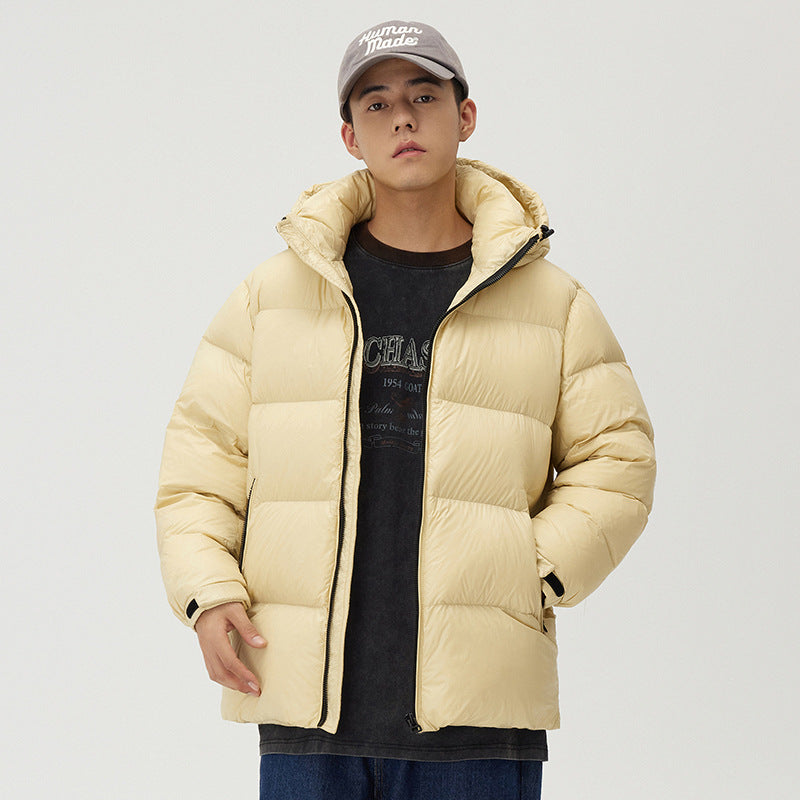 Down Jacket Thickened Couple Winter New Windproof Coat Solid Color Hooded Pi-Mart