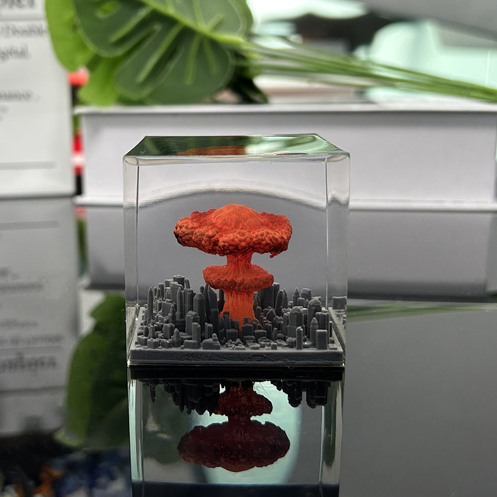 Handmade Resin Atomic Bomb Explosion Mushroom Cloud Small Night Lamp Ornaments Pi-Mart