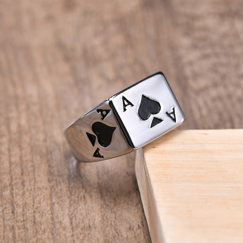 Ace Of Spades Signet Ring Pi-Mart