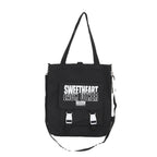 Carry letter pattern printed canvas bag, student shoulder canvas bag, shopping bag with zipper, tote canvas bag