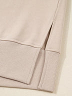 Oversized Slit Sweatshirt and Ribbed Leggings 2pcs Set THRIXINE