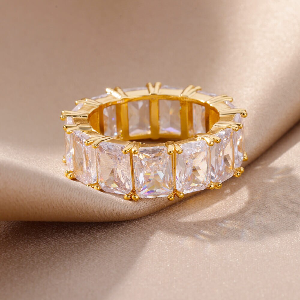 Rectangle Zircon Rings Pi-Mart
